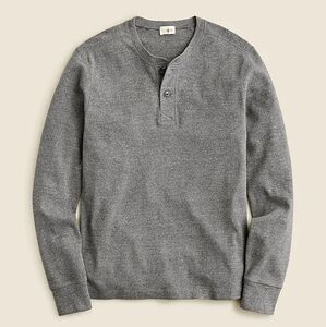 J Crew Heritage brushed rib-knit henley gray small